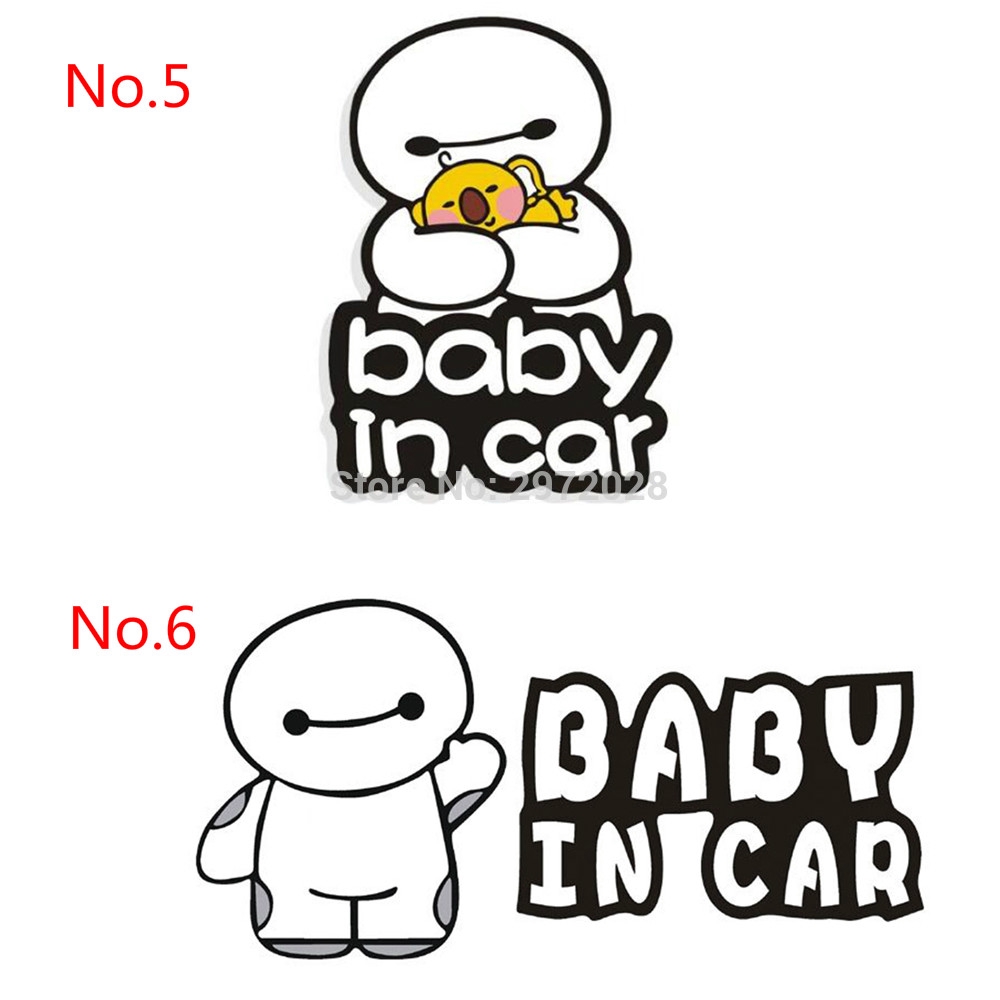 Miếng Dán Họa Tiết Hoạt Hình Baby in Car Độc Đáo Trang Trí Thân Xe Hơi