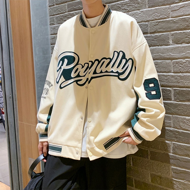 Áo khoác Bomber Royally - MayLinh shop - Áo khoác bóng chày Hàn Quốc Nam Nữ Unisex - Ulzzang Hot- Vải Kaki 2 Lớp Dày Đẹp