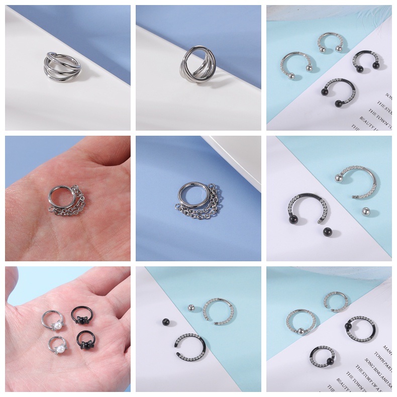1 Khuyên Mũi 8/10mm Hình Trái Tim Bằng Thép Không Gỉ