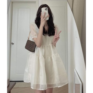 ĐẦM BABYDOLL MÀU KEM
