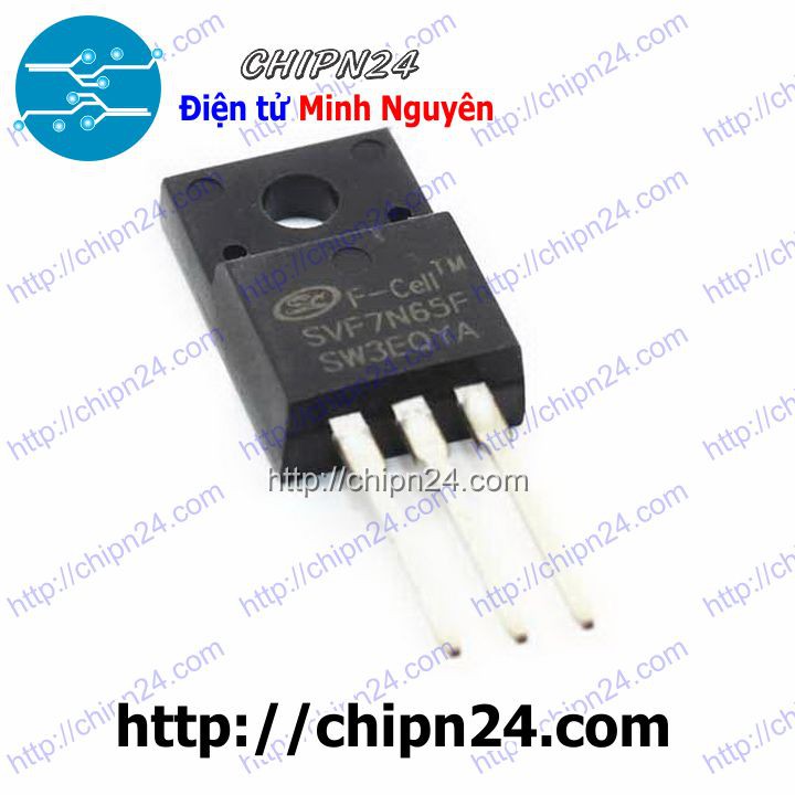 [1 CON] MOSFET 7N65 TO-220F 7A 650V (Kênh N) (SVF7N65F)