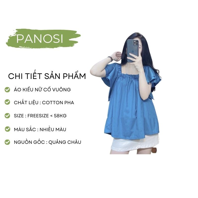 Áo kiểu nữ bánh bèo cánh tiên áo trễ vai bo chun form rộng xinh xắn tiểu thư PANOSI - Mã A398