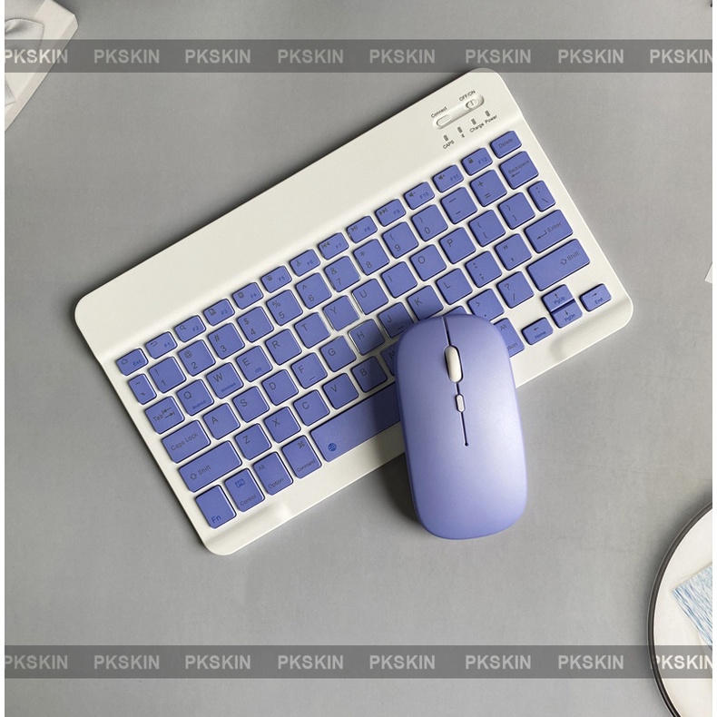 Combo bàn phím và chuột bluetooth không dây 10 inch nhiều màu sắc dành cho điện thoại , laptop , máy tính bảng , tivi...