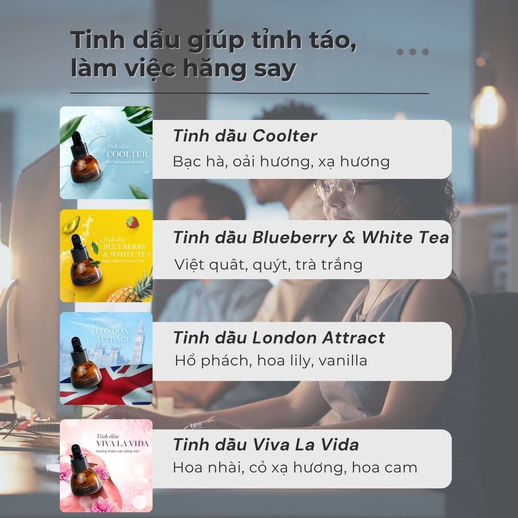 Tinh dầu thiên nhiên Sasana, tinh dầu nước hoa thơm phòng cao cấp, hương thơm thư giãn, khử mùi, giảm stress, ngủ ngon