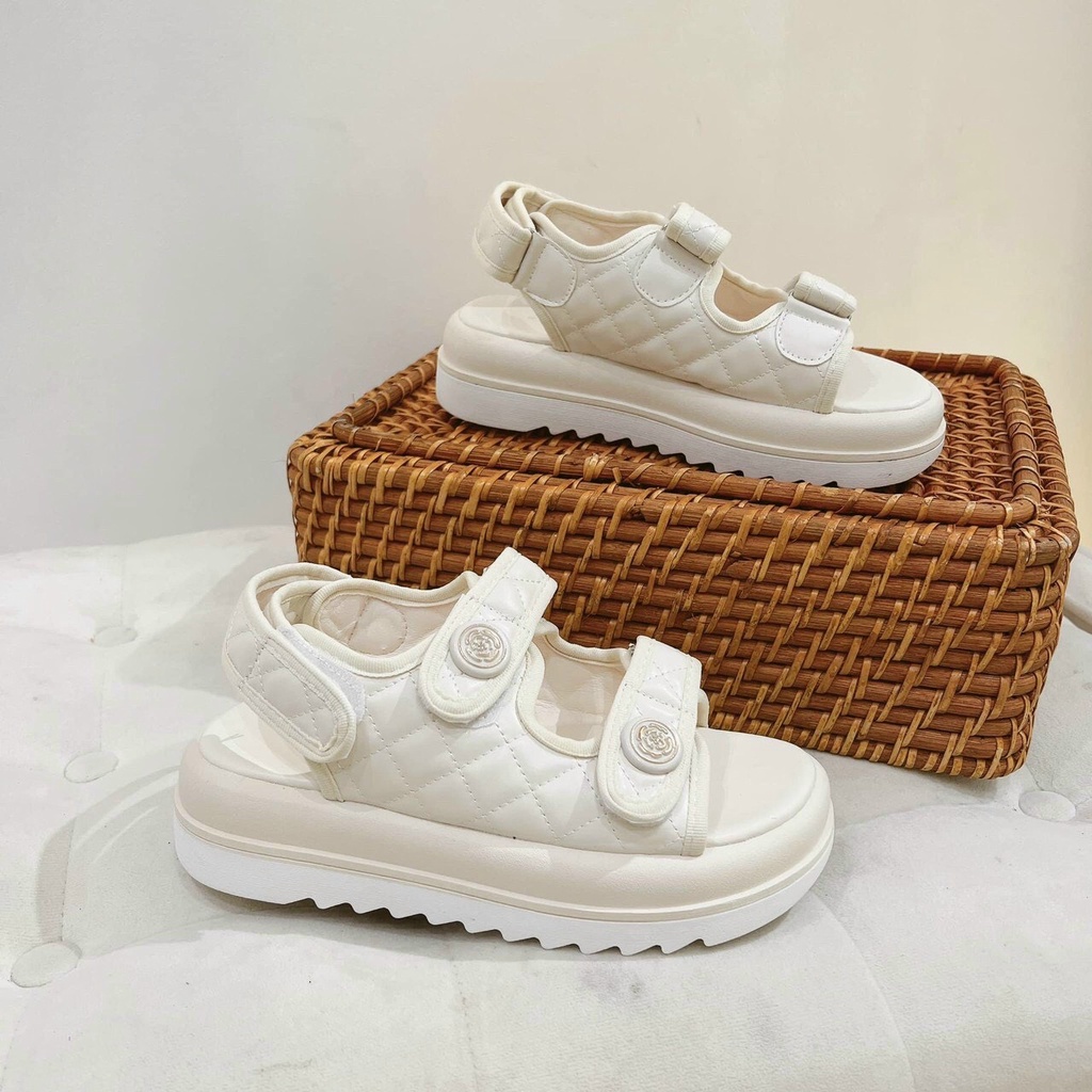 Giày Judy - Giày Sandal Đế Bánh Mỳ 2 Quai Ngang Êm Chân Đế Độn 4p