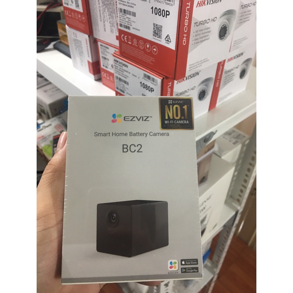 Camera EZVIZ BC2 2M 1080P chạy PIN không dây. Màu đêm, đàm thoại 2 chiều