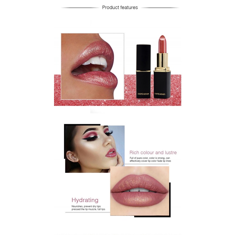 Son Môi Màu Nhũ Kim Tuyến Kháng Nước Lâu Trôi TSLM2 2022