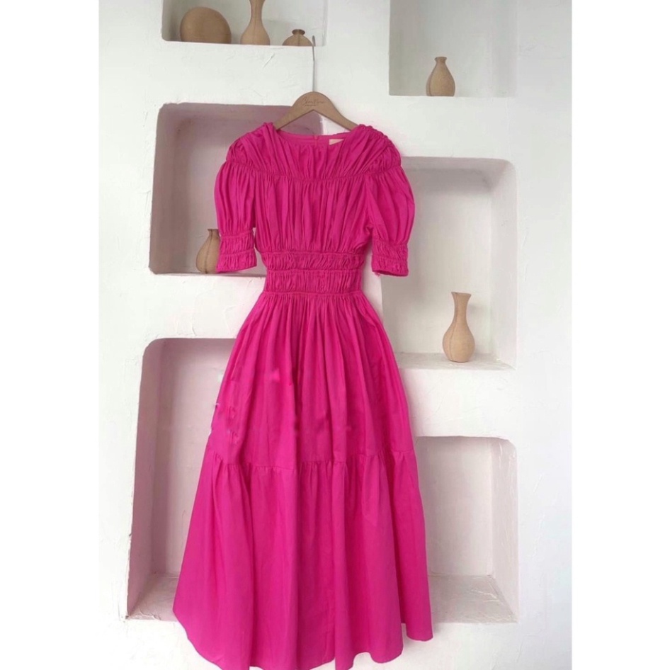 Váy Maxi Thô Nhún Ngực Tay Phồng Loại 1 - Sỉ Ngọc Tâm