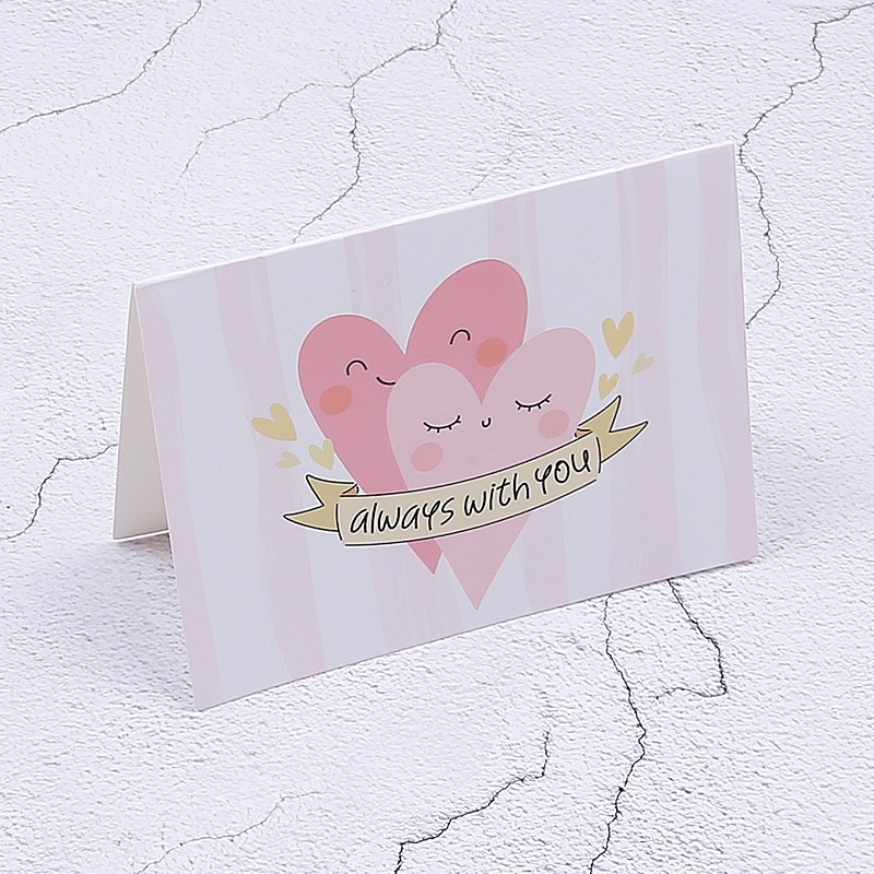 Thiệp Giấy Valentine’ Day, Thiệp Tình Yêu, Thiệp Cho Vào Giỏ Quà Kích Thước Gập Đôi 7x9,5cm