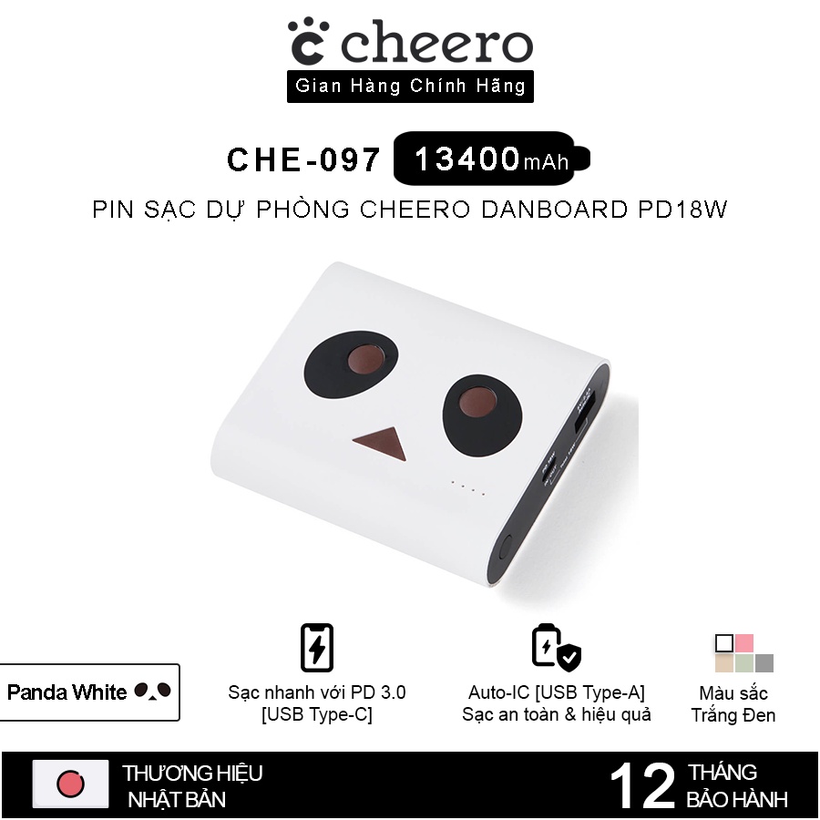 Pin Sạc Dự Phòng Cheero Power Plus Danboard Version PD18W CHE-097 13400mAh