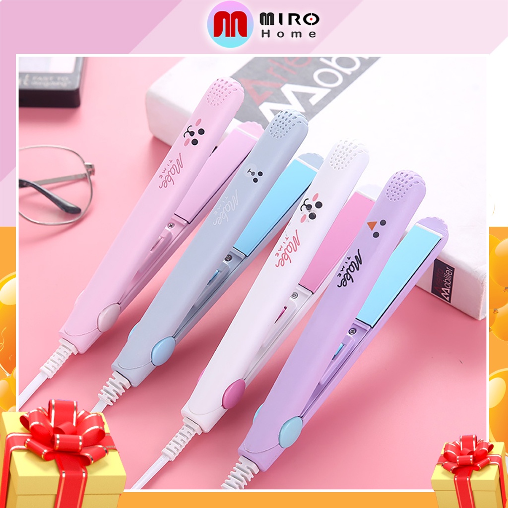 Máy uốn tóc mini, máy ép tóc duỗi tóc tạo kiểu nhỏ gọn có hộp đựng MIROHOME