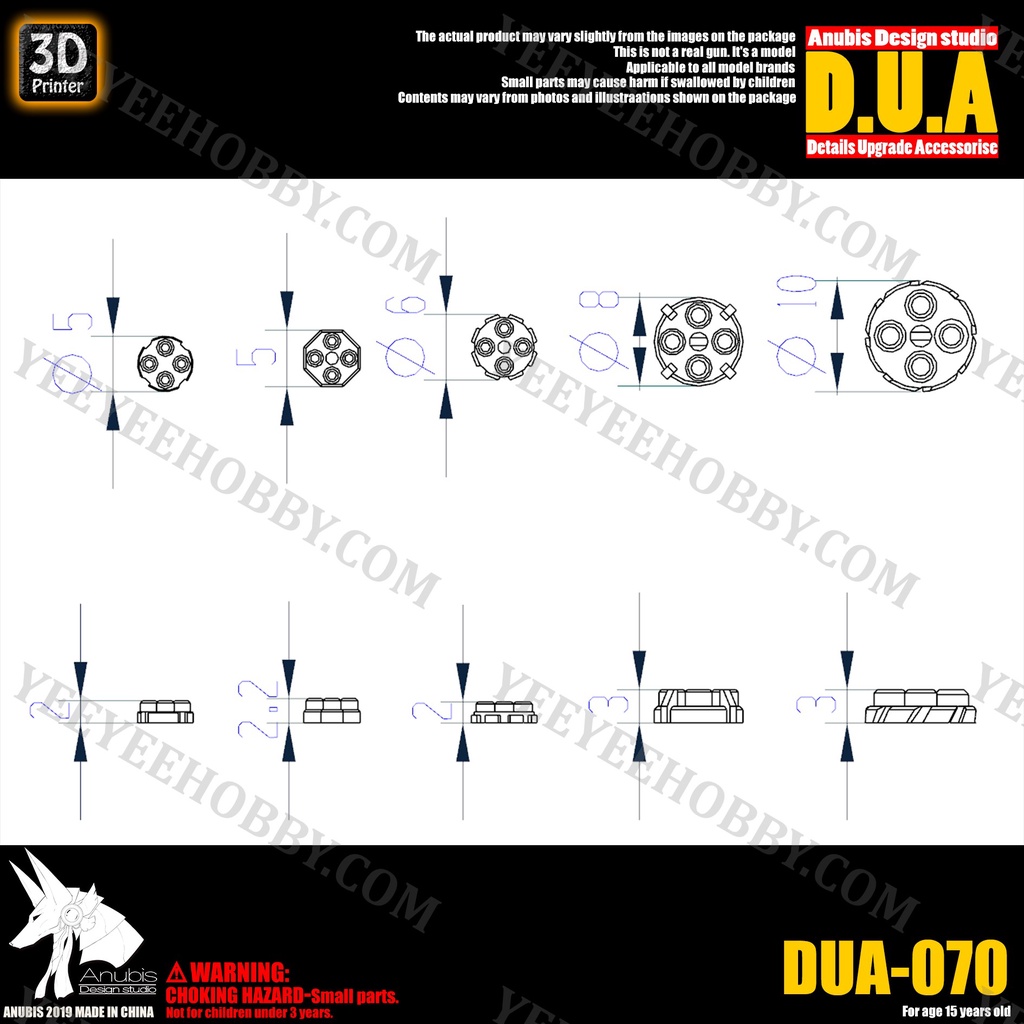 PHỤ KIỆN MOD ANUBIS - CHI TIẾT NHỰA MÔ HÌNH IN 3D DUA070
