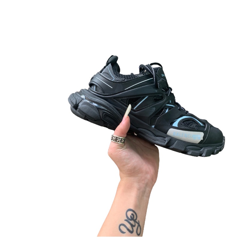 Giày Thể Thao Nam Nữ Giày Sneaker TRACK 3.0 ĐEN LÉ XANH