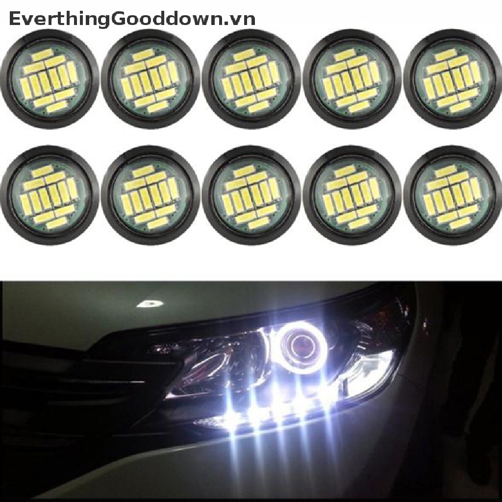 2 Đèn LED Mắt Đại Bàng Ánh Sáng Trắng DC 12V 5W Cho Xe Hơi