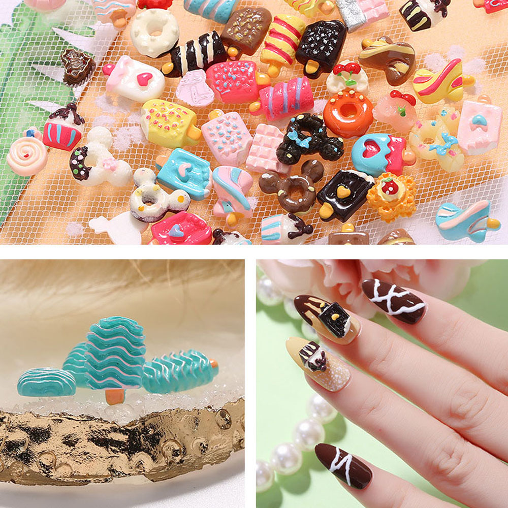 (Hàng Mới Về) Phụ Kiện Trang Trí Móng Tay Nghệ Thuật Hình Bánh Donut 3D