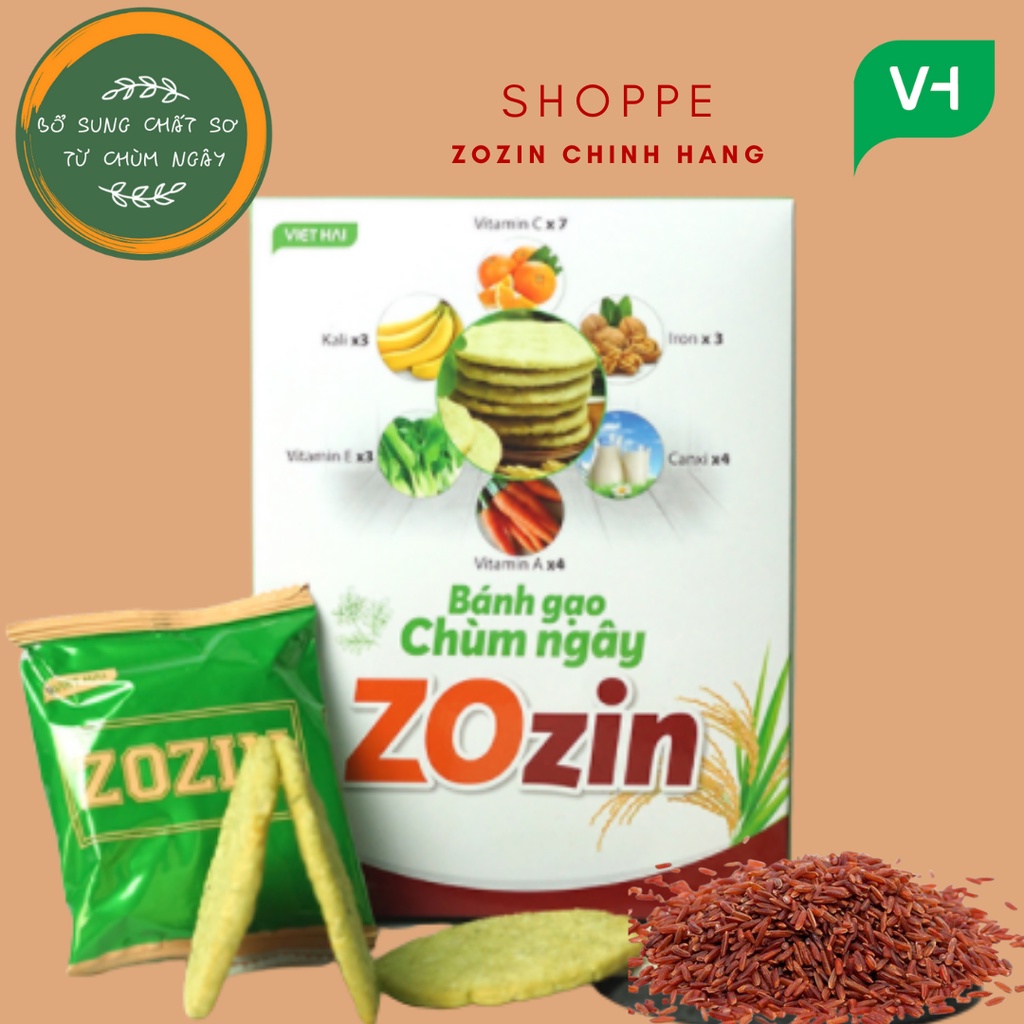 Bánh gạo lứt chùm ngây ZOZIN 125g - Ăn vặt giảm cân không lo béo 100% từ gạo lứt