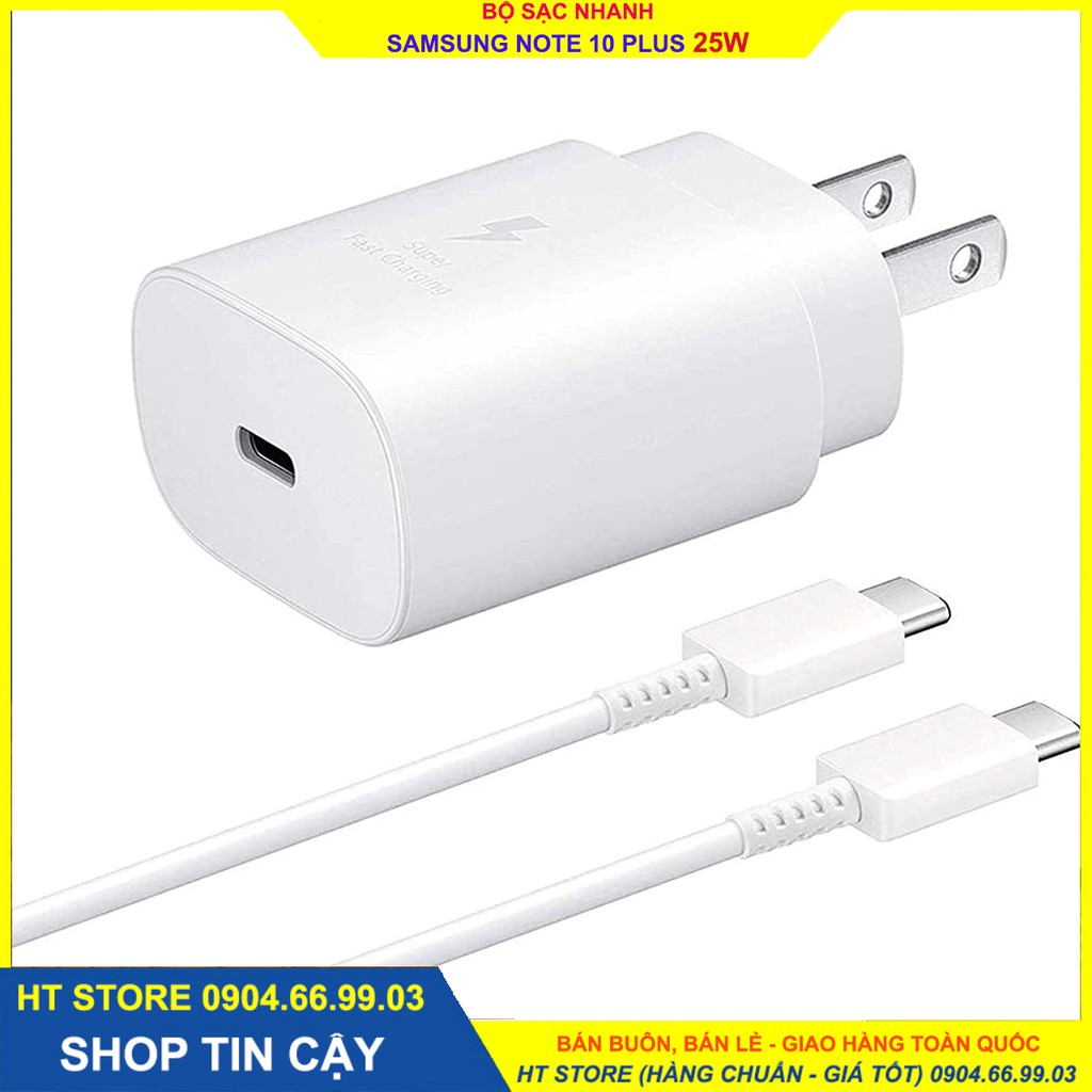 Bộ Sạc SIÊU NHANH Sam sung chính hãng 25W Zin/Note 10/Note 10Plus/S110 5G/A90/A80/A70 - Cáp Type C to Type C | WebRaoVat - webraovat.net.vn