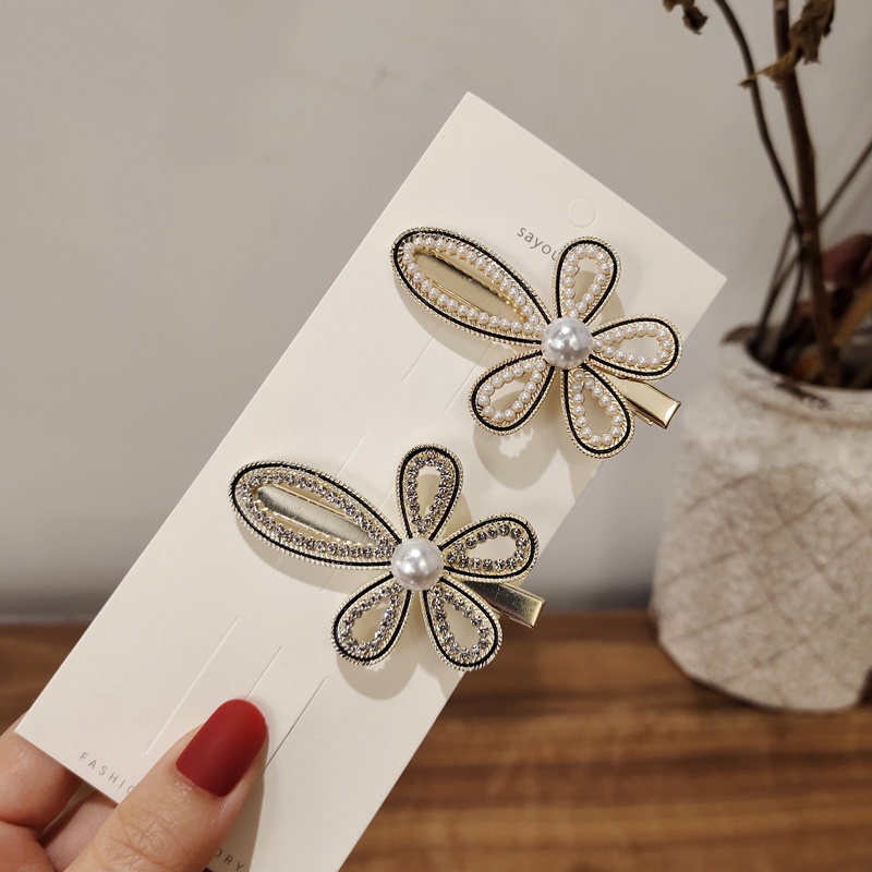 Kẹp Tóc Hình Hoa Đính Đá Phong Cách Hàn Quốc Mới