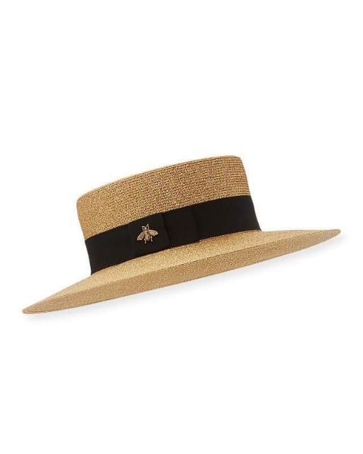 Mũ cói đi biển vành rộng nhũ ánh kim siêu sang chảnh