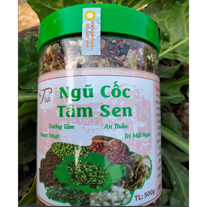 Trà Ngũ Cốc Tâm Sen Hộp 500g,  Mát Gan Thanh Nhiệt Cơ Thể Ngủ Ngon Dữ Dáng