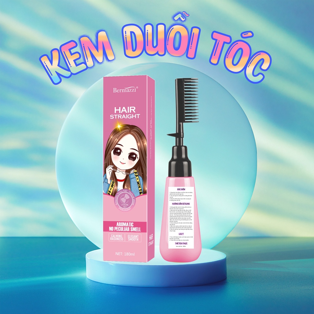 Thuốc Ép Tóc, Duỗi Tóc Tại Nhà Dạng Lược Thông Minh - phục hồi tóc khô xơ hư tổn tái tạo cấu trúc tóc 180ml