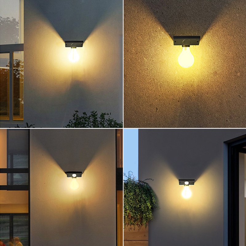 Bóng Đèn LED Năng Lượng Mặt Trời Siêu Sáng Chống Thấm Nước Gắn Tường Trang Trí Sân Vườn