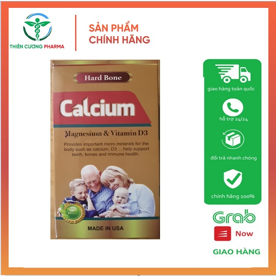 Calcium - Bổ sung Canxi nano và vitamin D3 giúp chắc khoẻ xương, phát triển chiều cao, ngừa loãng xương Hộp 60 viên