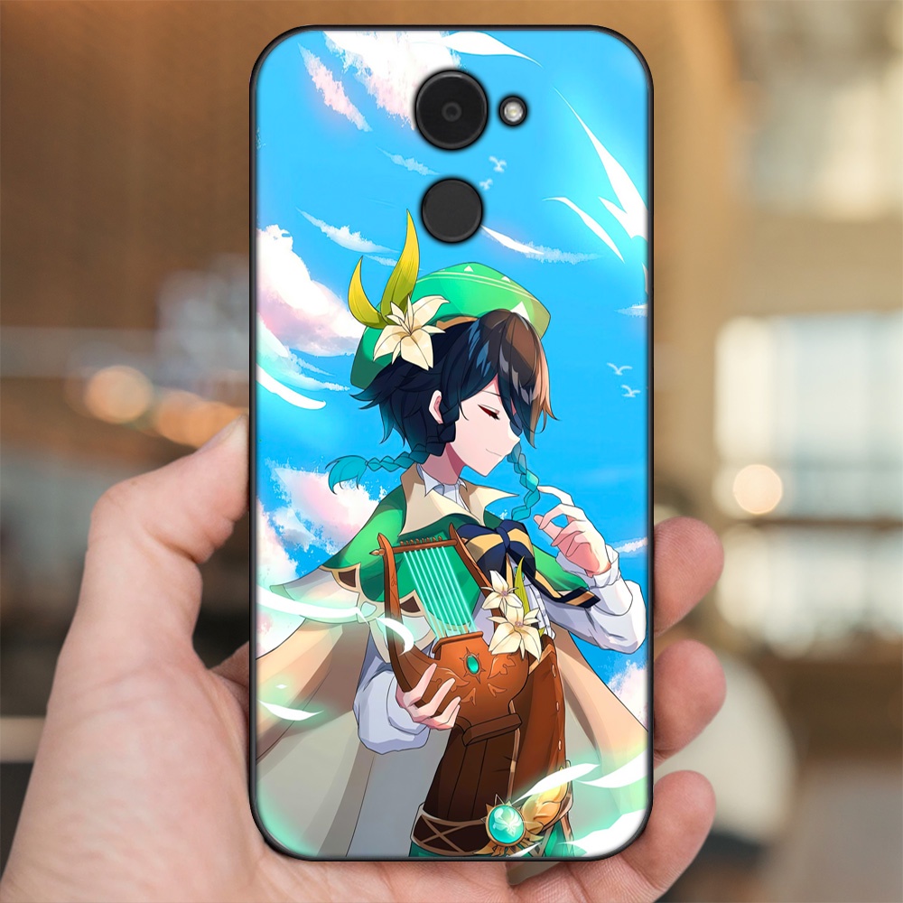 Ốp lưng Huawei Y7 Prime viền đen in hình Venti Genshin Impact