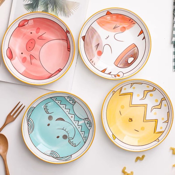 Set 3 Món bát đĩa chén sứ ngộ nghĩnh cute decor bằng sứ men đẹp