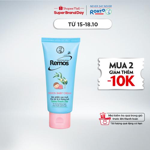 Kem chống muỗi cho bé từ 6 tháng tuổi Remos Mentholatum hương Khuynh diệp (70g)