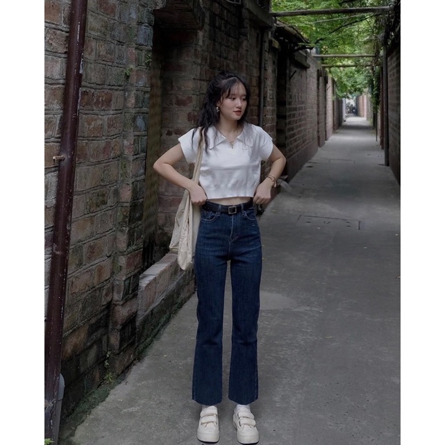 ÁO CROPTOP DÁNG NGẮN CHẤT LIỆU LEN TĂM MỎNG NHẸ MÁT | BigBuy360 - bigbuy360.vn