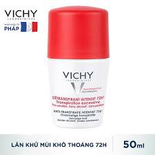 Lăn Khử Mùi  Vichy Detransprirant Intensif 72h Transpiration Excessive Giúp Khô Thoáng Vùng Da Dưới Cánh Tay 72h 50ml