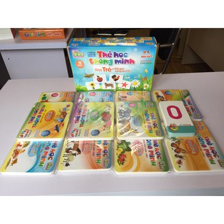 Bộ thẻ học thông minh 12 chủ đề cho bé loại to tặng kèm bộ chữ cái và số (270 thẻ)