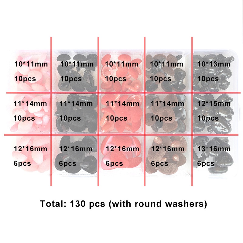 130 Cái 11/14/15/16mm 4 Màu Bằng Nhựa Hình Động Vật An Toàn Cho Búp Bê Gấu Bông Chó Búp Bê Chó Bông DIY
