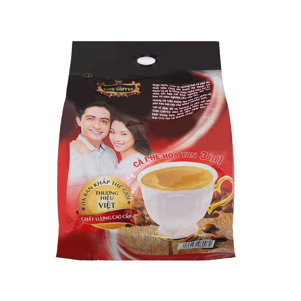 Cà phê sữa TNI King Coffee 3 in 1 720g bịch 45 gói