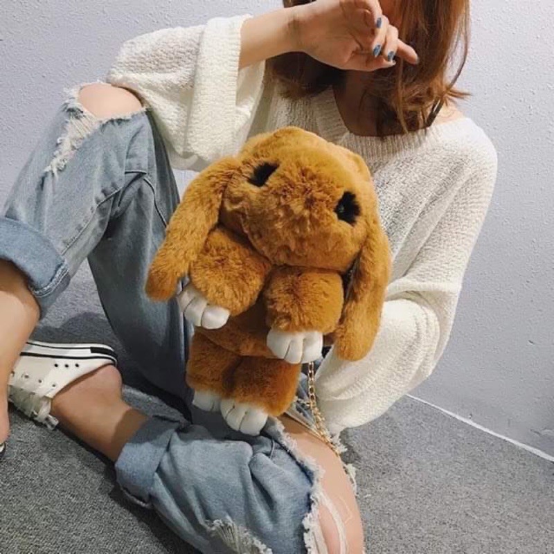 (Quảng Châu Mới Về) Túi đeo chéo thỏ bông xinh xắn cho nữ, bé gái sang chảnh siêu cute