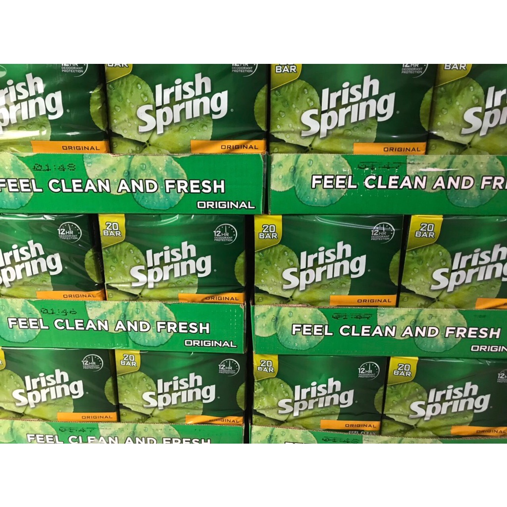 Xà bông cục diệt khuẩn Irish Spring Deodorant Soap Original 106g của Mỹ