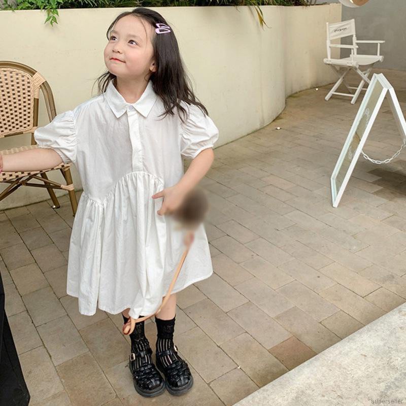 Đầm Búp Bê Tay Phồng Dáng Rộng Kiểu Pháp Thời Trang Mùa Hè Cho Bé 3-8 Tuổi