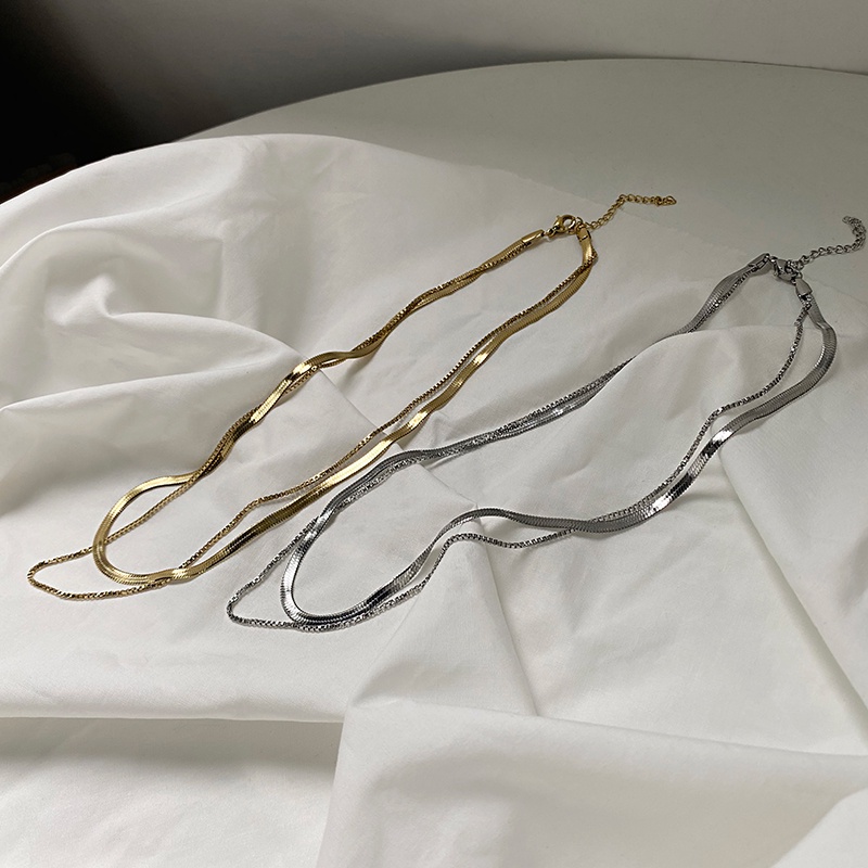 Vòng cổ Mặt Xương Rắn Phong Cách Hip Hop Đơn Giản