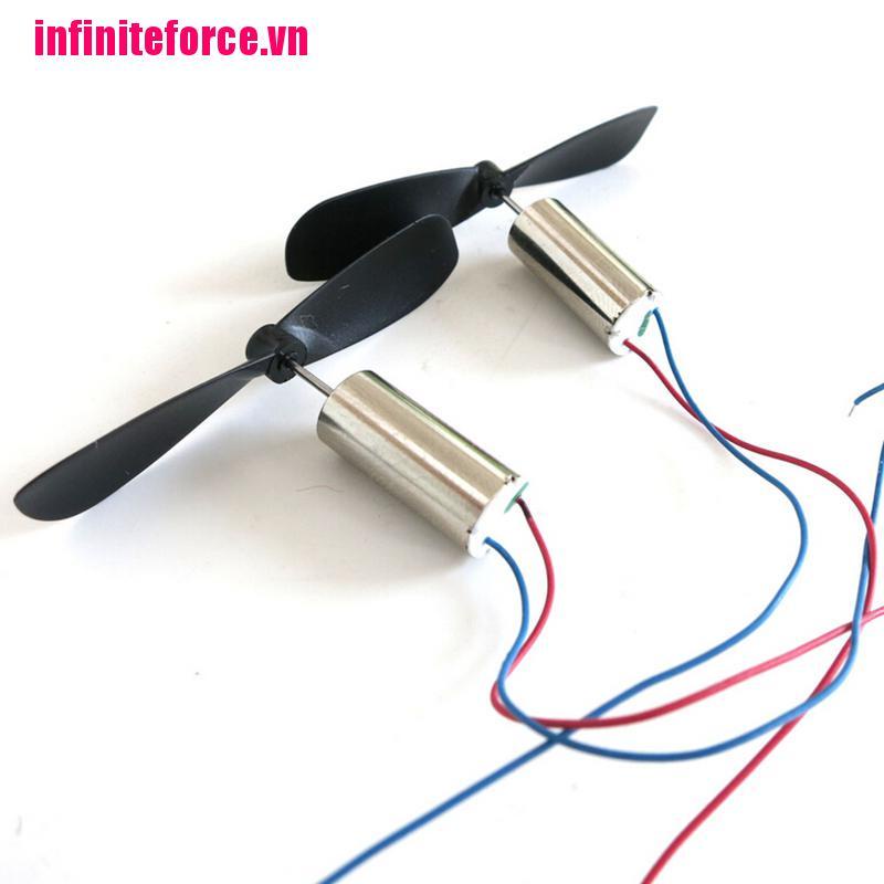 [IN*VN]Details about  2 PCS 3.7V 48000RPM Electric Aircraft Coreless Motor + Propeller for RC Toy