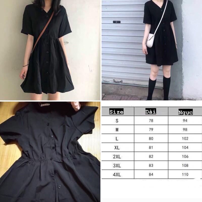 [ORDER - BIG SIZE] VÁY PHỐI NÚT KIỂU JUMPSUIT