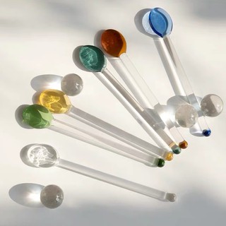 Thìa thủy tinh pha cà phê 5 màu