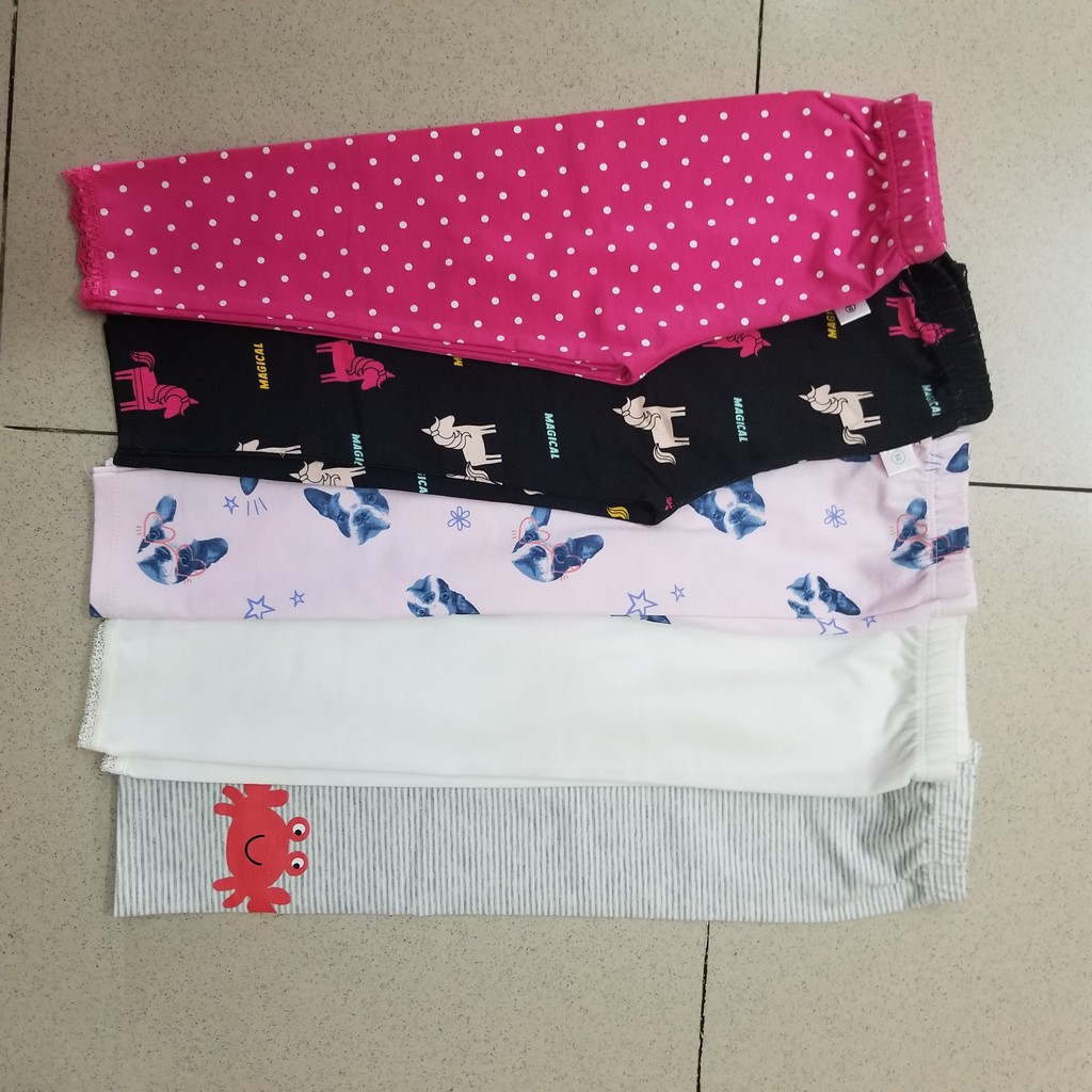 combo 5 quần legging cotton bé 10-12kg