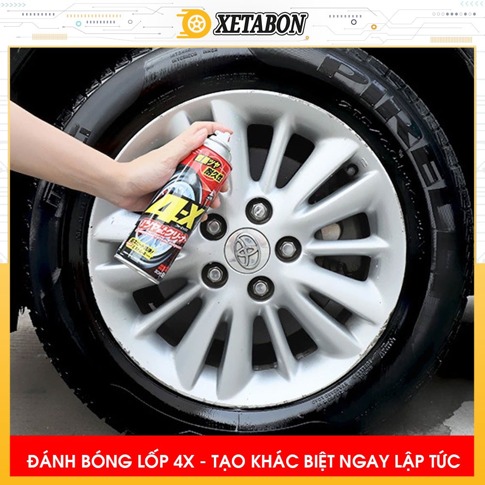 Chai Xịt Đen Bóng Lốp Bảo Vệ Lốp Xe Ô tô - 4x TIRE CLEANER ( SOFT99 - 470ml )