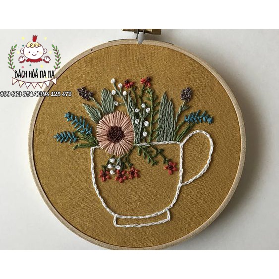 DIY Tự làm thêu thủ công Khâu chéo Bộ dụng cụ Tranh thêu bông Trang trí nhà/ NGHỀ THÊU NẤM XINH XẮN/ BÁCH HÓA NA NA