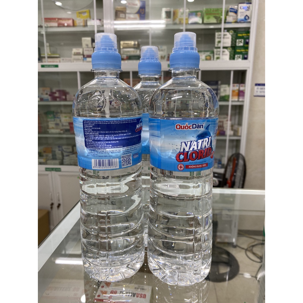 Nước muối sinh lý đa năng Natri clorid Quốc Dân - thể tich· 500ml, 1000ml giúp vệ sinh răng miệng, sát khuẩn