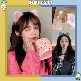 Bờm tóc tai mèo Bitixo bờm cài tóc tai mèo lông mịn đáng yêu BD25