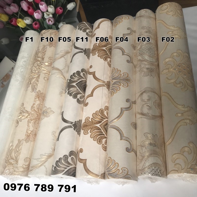 [THANH LÝ] Giấy Dán Tường Phòng Ngủ Cao Cấp Vân Nổi Lụa Thô Không Keo Khổ 53cm, Màu Đẹp Sang Trọng Nhiều Mẫu Lựa Chọn
