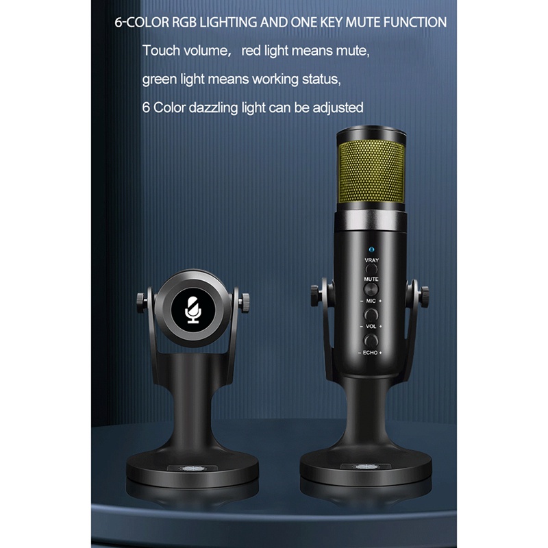 Micro để bàn cổng USB màu RGB dành cho Skype/YouTube/Karaoke/ game/game/gia đình