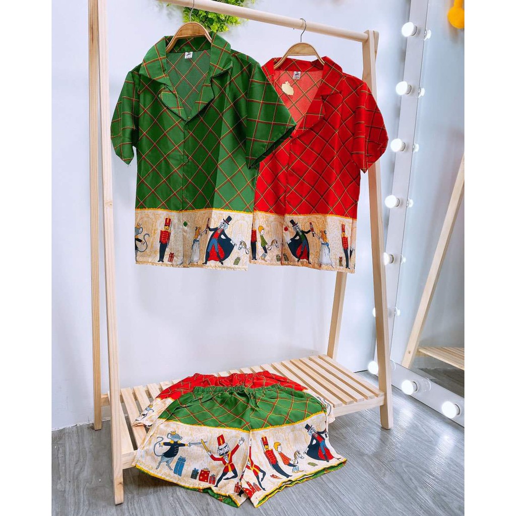 Bộ Pijama lụa satin quần đùi MSĐ
